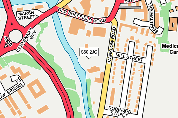 S60 2JG map - OS OpenMap – Local (Ordnance Survey)