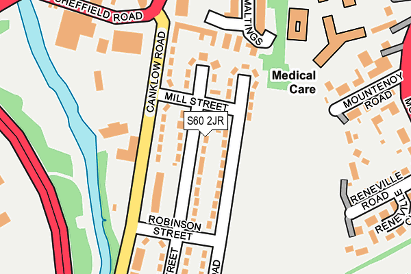 S60 2JR map - OS OpenMap – Local (Ordnance Survey)