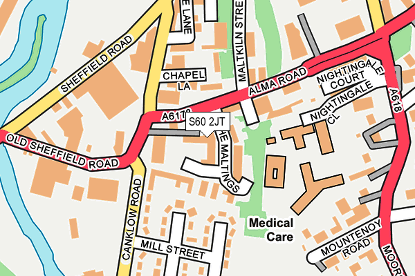 S60 2JT map - OS OpenMap – Local (Ordnance Survey)