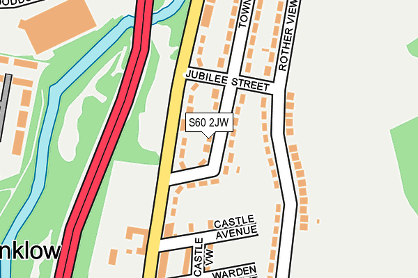 S60 2JW map - OS OpenMap – Local (Ordnance Survey)