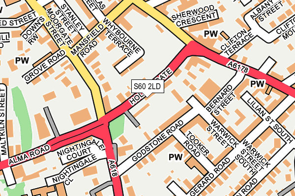 S60 2LD map - OS OpenMap – Local (Ordnance Survey)