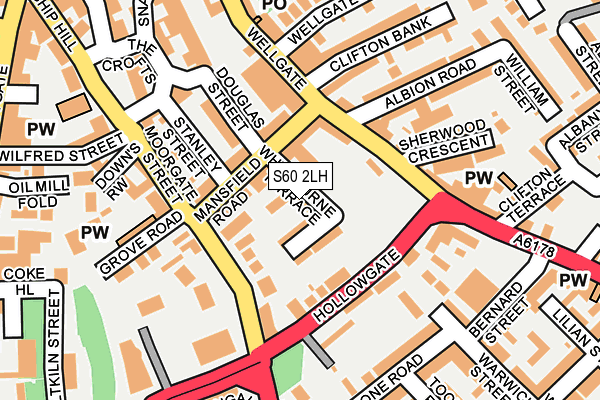 S60 2LH map - OS OpenMap – Local (Ordnance Survey)