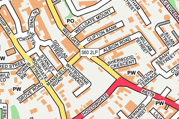 S60 2LP map - OS OpenMap – Local (Ordnance Survey)
