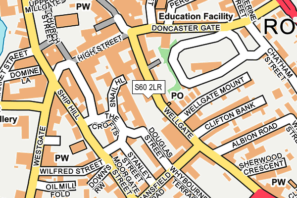S60 2LR map - OS OpenMap – Local (Ordnance Survey)
