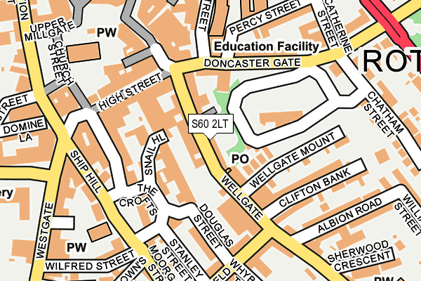 S60 2LT map - OS OpenMap – Local (Ordnance Survey)