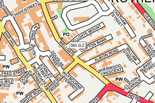 S60 2LZ map - OS OpenMap – Local (Ordnance Survey)