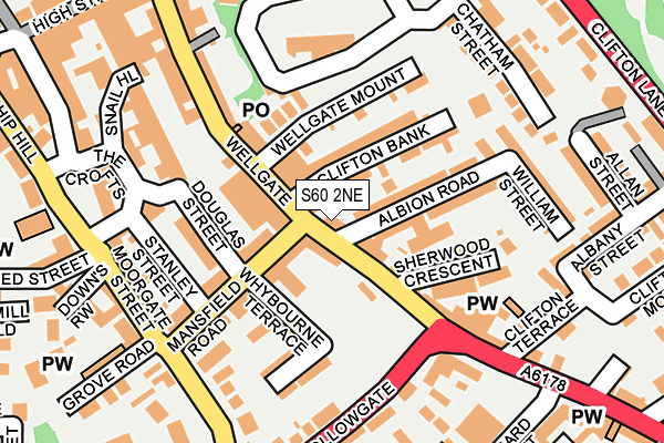 S60 2NE map - OS OpenMap – Local (Ordnance Survey)