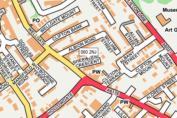 S60 2NJ map - OS OpenMap – Local (Ordnance Survey)
