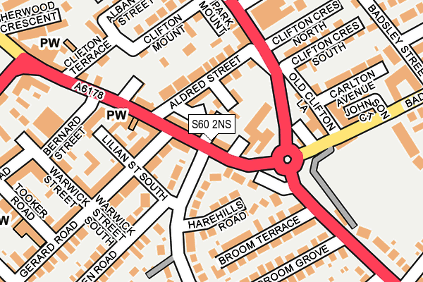 S60 2NS map - OS OpenMap – Local (Ordnance Survey)