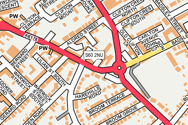 S60 2NU map - OS OpenMap – Local (Ordnance Survey)