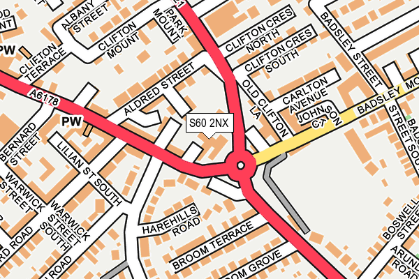 S60 2NX map - OS OpenMap – Local (Ordnance Survey)