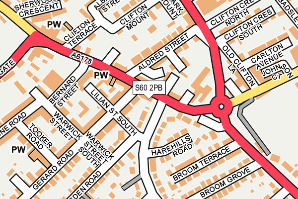 S60 2PB map - OS OpenMap – Local (Ordnance Survey)
