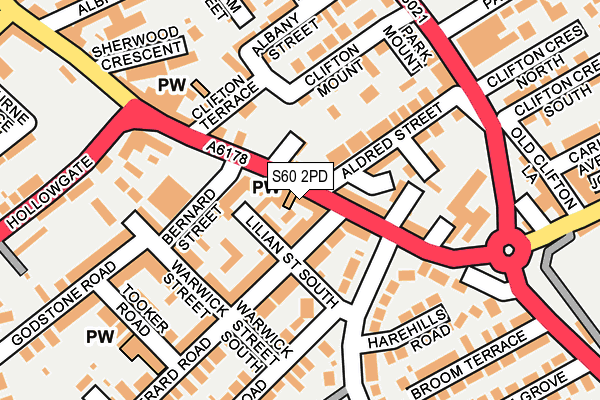 S60 2PD map - OS OpenMap – Local (Ordnance Survey)
