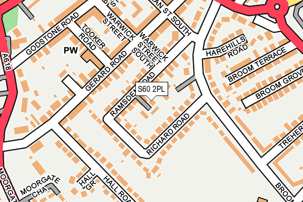S60 2PL map - OS OpenMap – Local (Ordnance Survey)