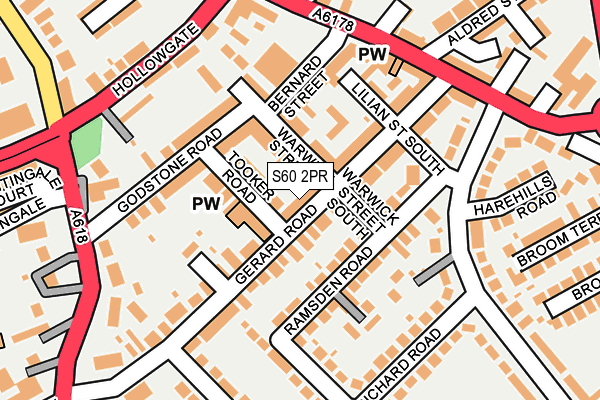 S60 2PR map - OS OpenMap – Local (Ordnance Survey)
