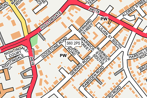 S60 2PS map - OS OpenMap – Local (Ordnance Survey)