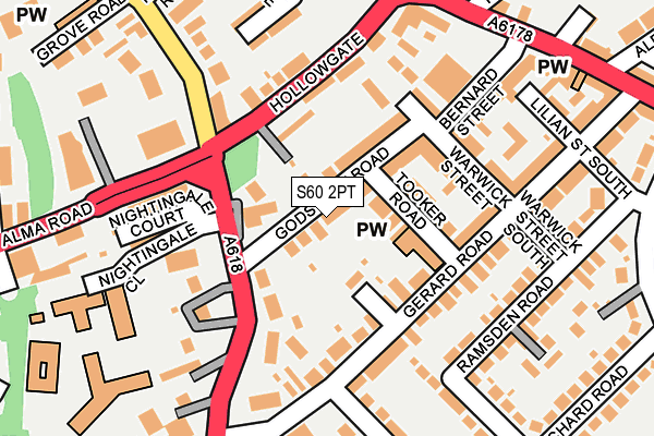 S60 2PT map - OS OpenMap – Local (Ordnance Survey)