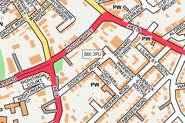 S60 2PU map - OS OpenMap – Local (Ordnance Survey)