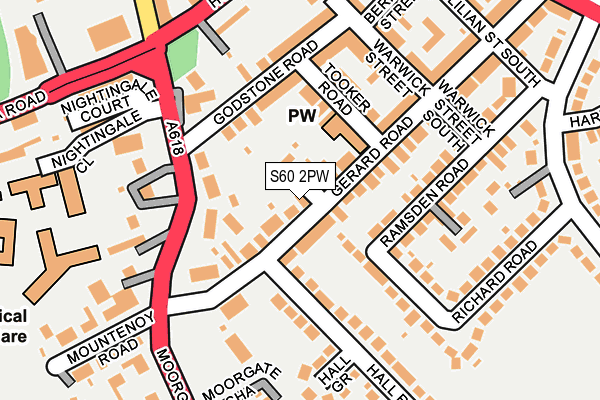 S60 2PW map - OS OpenMap – Local (Ordnance Survey)