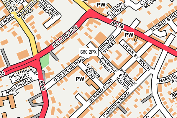 S60 2PX map - OS OpenMap – Local (Ordnance Survey)