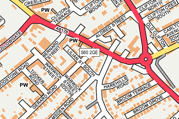 S60 2QE map - OS OpenMap – Local (Ordnance Survey)