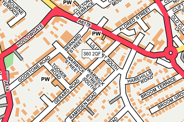 S60 2QF map - OS OpenMap – Local (Ordnance Survey)