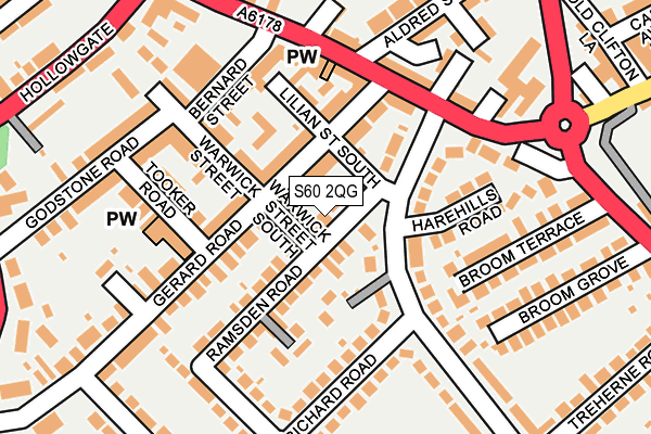 S60 2QG map - OS OpenMap – Local (Ordnance Survey)