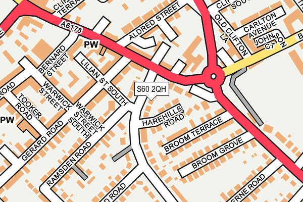 S60 2QH map - OS OpenMap – Local (Ordnance Survey)