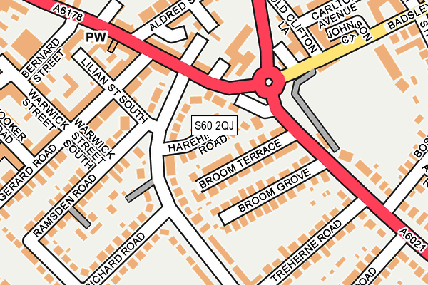 S60 2QJ map - OS OpenMap – Local (Ordnance Survey)