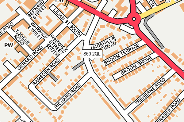 S60 2QL map - OS OpenMap – Local (Ordnance Survey)