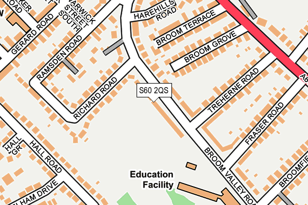 S60 2QS map - OS OpenMap – Local (Ordnance Survey)