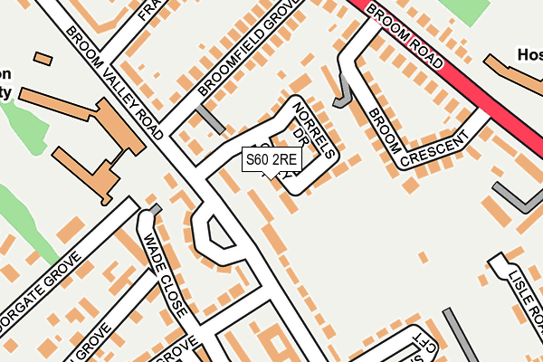 S60 2RE map - OS OpenMap – Local (Ordnance Survey)