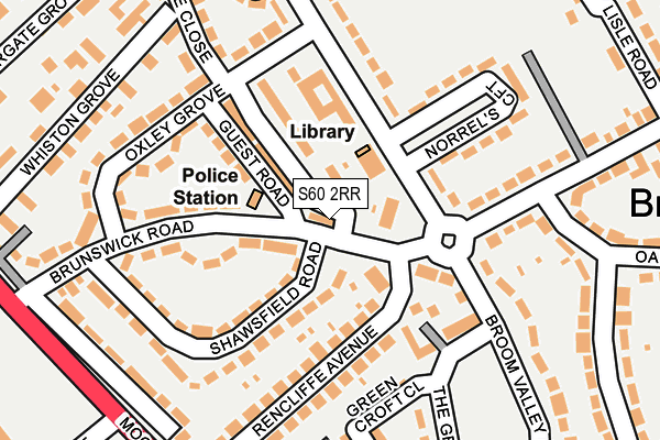 S60 2RR map - OS OpenMap – Local (Ordnance Survey)