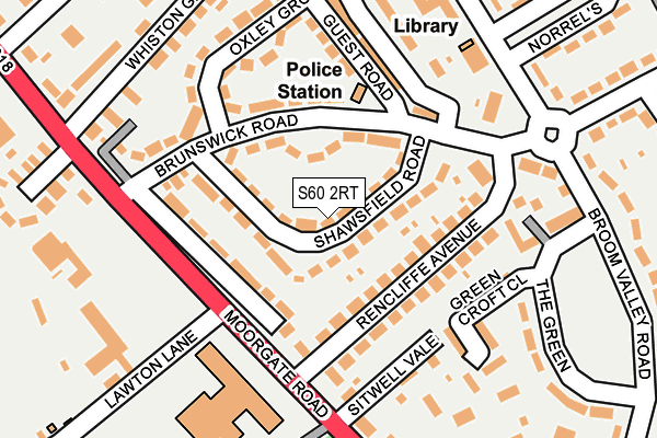 S60 2RT map - OS OpenMap – Local (Ordnance Survey)