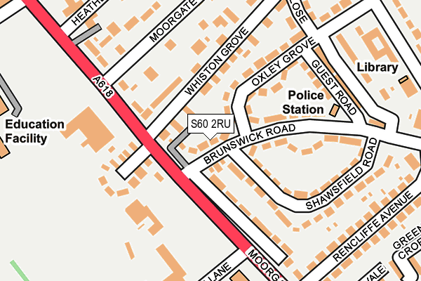 S60 2RU map - OS OpenMap – Local (Ordnance Survey)