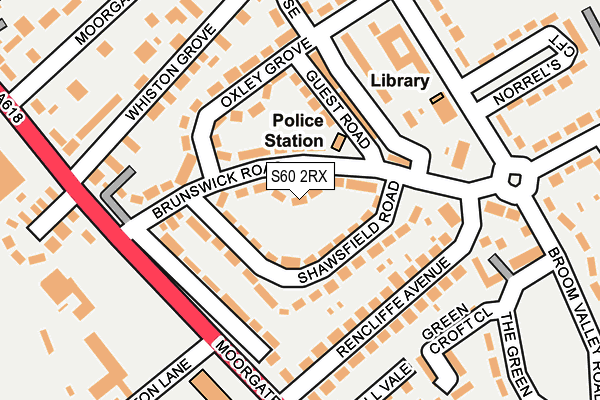 S60 2RX map - OS OpenMap – Local (Ordnance Survey)