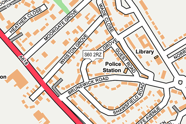 S60 2RZ map - OS OpenMap – Local (Ordnance Survey)