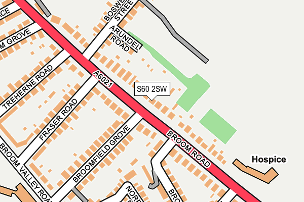 S60 2SW map - OS OpenMap – Local (Ordnance Survey)