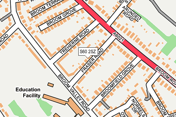 S60 2SZ map - OS OpenMap – Local (Ordnance Survey)