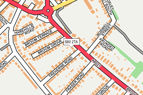 S60 2TA map - OS OpenMap – Local (Ordnance Survey)