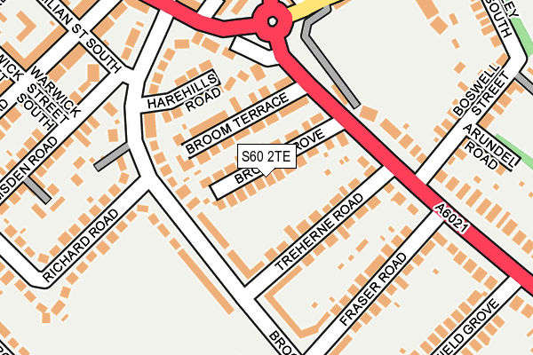 S60 2TE map - OS OpenMap – Local (Ordnance Survey)