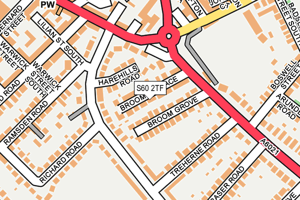 S60 2TF map - OS OpenMap – Local (Ordnance Survey)