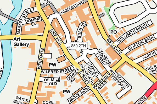S60 2TH map - OS OpenMap – Local (Ordnance Survey)