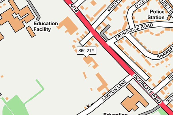 S60 2TY map - OS OpenMap – Local (Ordnance Survey)