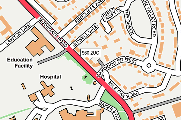 S60 2UG map - OS OpenMap – Local (Ordnance Survey)