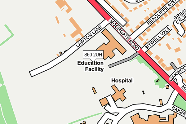 S60 2UH map - OS OpenMap – Local (Ordnance Survey)