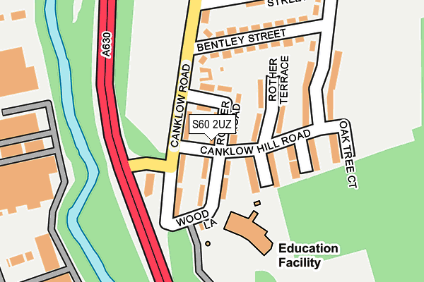 S60 2UZ map - OS OpenMap – Local (Ordnance Survey)