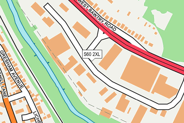 S60 2XL map - OS OpenMap – Local (Ordnance Survey)