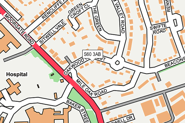 S60 3AB map - OS OpenMap – Local (Ordnance Survey)