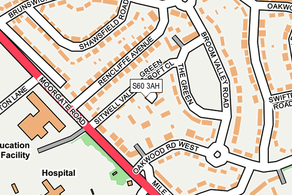 S60 3AH map - OS OpenMap – Local (Ordnance Survey)